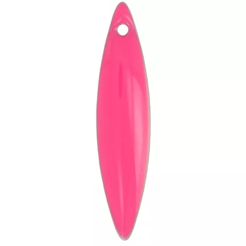 Navettes en métal et résine époxy 25x5.5 mm - Rose fluo x10