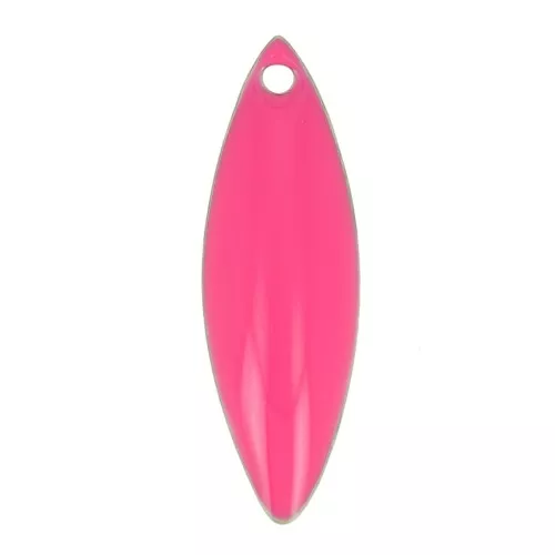 Sequins navette en métal et résine époxy 16x5 mm - Rose fluo x6