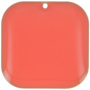 Sequin carré arrondi en métal et résine époxy 22 mm - Rose Corail x1|raw }}