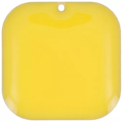 Sequin carré arrondi en métal et résine époxy 22 mm - Jaune x1
