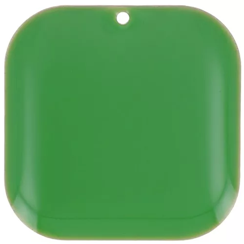 Sequin carré arrondi en métal et résine époxy 22 mm - Vert x1