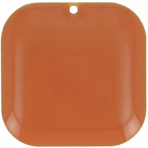 Sequin carré arrondi en métal et résine époxy 22 mm - Terracotta x1