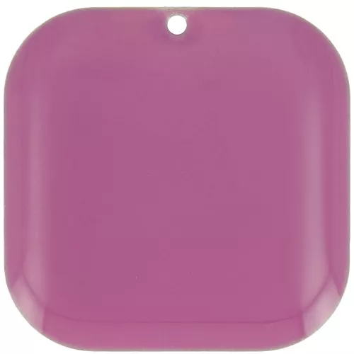 Sequin carré arrondi en métal et résine époxy 22 mm - Prune x1