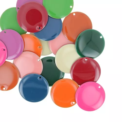 Assortiment de sequins résine époxy rond 25 mm - Multicolore x20