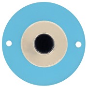 Intercalaire rond 25 mm en plexiglas - motif oeil - Bleu - Doré x1|raw }}