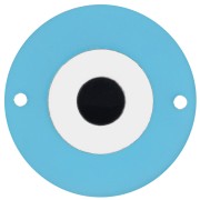 Intercalaire rond 25 mm en plexiglas - motif oeil - Bleu - Doré x1
