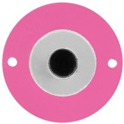 Intercalaire rond 25 mm en plexiglas - motif oeil - Fuchsia - Argenté x1|raw }}