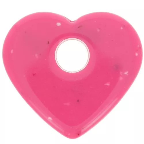 Pendentif coeur en acrylique opaque 27x30 mm - Rose granit x1