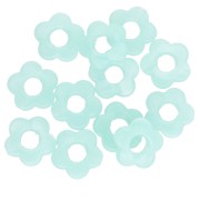 Perles fleur en acrylique transparente 14 mm - Marbré Turquoise x4|raw }}