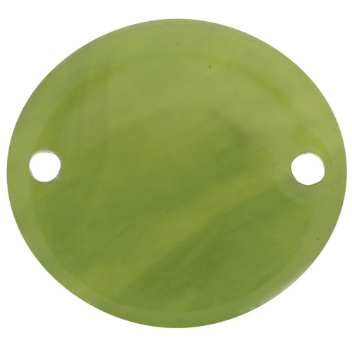 Intercalaire ovale en acétate transparent 22x20 mm - Marbré Olive x1