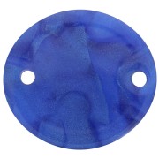 Intercalaire ovale en acétate transparent 22x20 mm - Bleu roi nacré x1|raw }}