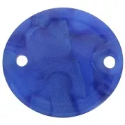 Intercalaire ovale en acétate transparent 22x20 mm - Bleu roi nacré x1