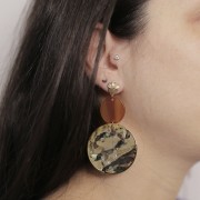 Intercalaire ovale en acétate transparent 22x20 mm - Bleu roi nacré x1