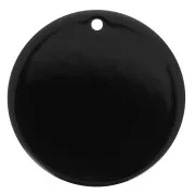 Pendentif rond 30 mm en acrylique opaque - Noir x1