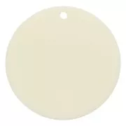 Pendentif rond 30 mm en acrylique opaque - Ecru x1