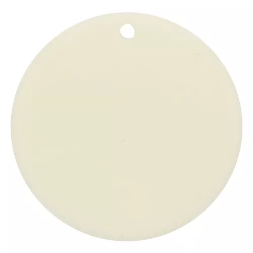Pendentif rond 30 mm en acrylique opaque - Ecru x1