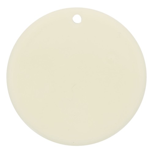 Pendentif rond en acrylique opaque 30 mm - Ecru x1