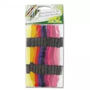Assortiment 12 écheveaux - Fils coton pour bracelet brésilien & broderie Berlingot