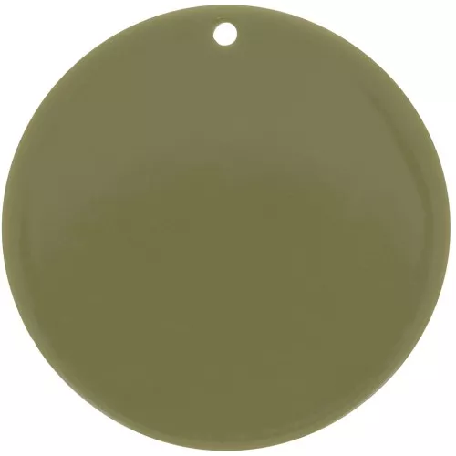Pendentif rond en acrylique opaque 40 mm - Olive x1