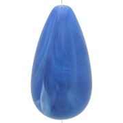 Perle poire en résine opaque 30x16 mm - Bleu royal marbré x1|raw }}