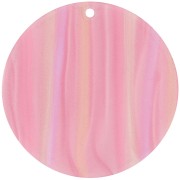 Pendentif rond en acétate opaque 40 mm - Rayé Multi-rose nacré x1|raw }}