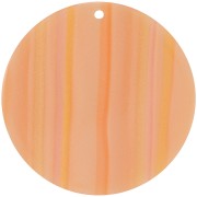 Pendentif rond en acétate opaque 40 mm - Rayé Multi-orange nacré x1