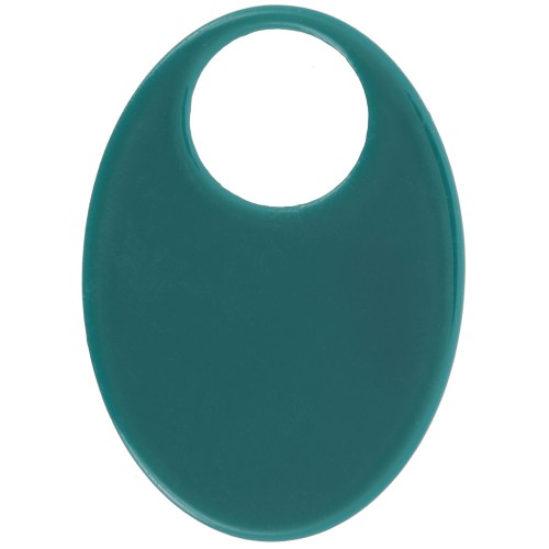 Pendentif ovale en acrylique opaque 45x32 mm - Vert bouteille x1