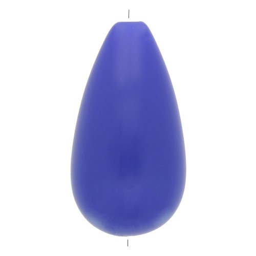 Perle poire en résine opaque 26x14 mm - Bleu foncé x1