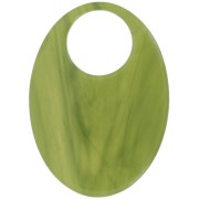 Pendentif ovale en acétate transparent 45x32mm - Marbré Olive x1