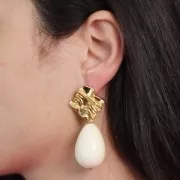 Perle poire en résine opaque 31x22 mm - Celadon x1