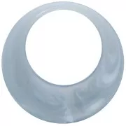 Pendentif rond évidé en résine translucide 44 mm - Bleu gris marbré x1
