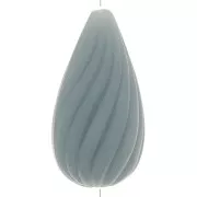 Perle poire torsadée en résine opaque 26x14 mm - Celadon x1