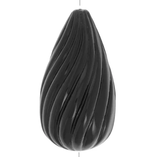 Perle poire torsadée en résine opaque 26x14 mm - Noir x1