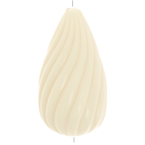 Perle poire torsadée en résine opaque 26x14 mm - Ecru x1