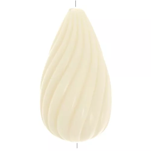 Perle poire torsadée en résine opaque 26x14 mm - Ecru x1