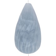 Perle poire torsadée en résine opaque 26x14 mm - Bleu gris marbré x1