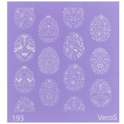 Silk Screen VeroS pour pâte polymère 90x90 mm - Motif oeufs de Pâques fleuri n°193