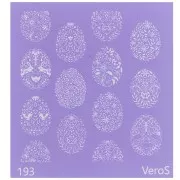Silk Screen VeroS pour pâte polymère 90x90 mm - Motif oeufs de Pâques fleuri n°193