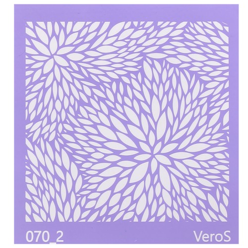 Silk Screen VeroS pour pâte polymère 90x90 mm - Motif fleurs 1 n°070_2 x1