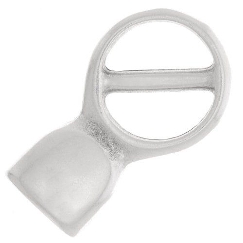 Fermoir boucle en métal pour cordon plat 5 mm - Placage Argent fin vieilli x1