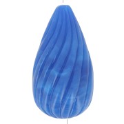Perle poire torsadée en résine opaque 26x14 mm - Bleu royal marbré x1|raw }}