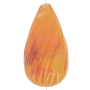 Perle poire torsadée en résine translucide 26x14 mm - Abricot marbré x1|raw }}