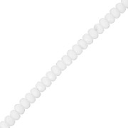 Perles rondes aplaties facettées 4x2.5 mm - Opaque White x12.5cm