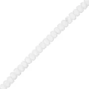 Perles rondes aplaties facettées 4x2.5 mm - Opaque White x12.5cm