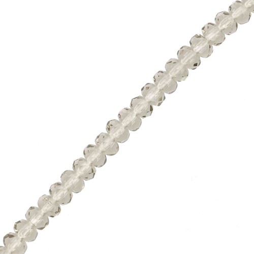 Perles rondes aplaties facettées 4x2.5 mm - Black Diamond x12.5cm