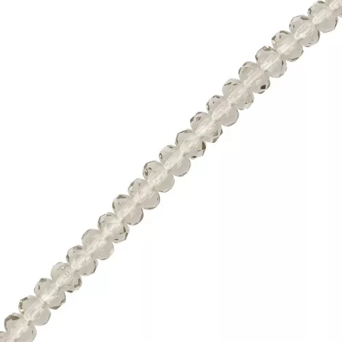 Perles rondes aplaties facettées 4x2.5 mm - Black Diamond x12.5cm