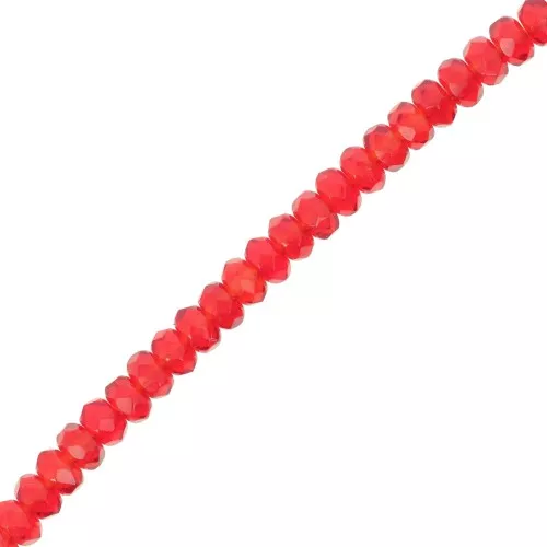 Perles rondes aplaties facettées 4x2.5 mm - Light Siam x12.5cm