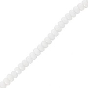Perles rondelles facettées 4x2.5 mm - Opaque White AB x12.5cm|raw }}