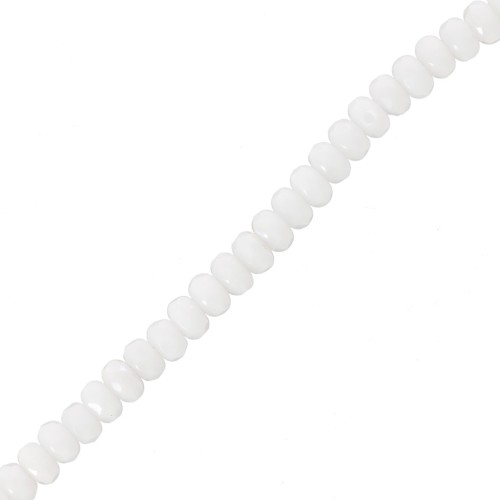 Perles rondelles facettées 4x2.5 mm - Opaque White AB x12.5cm