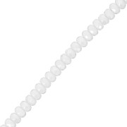 Perles rondelles facettées 4x2.5mm - Opaque White Luster x12.5cm|raw }}